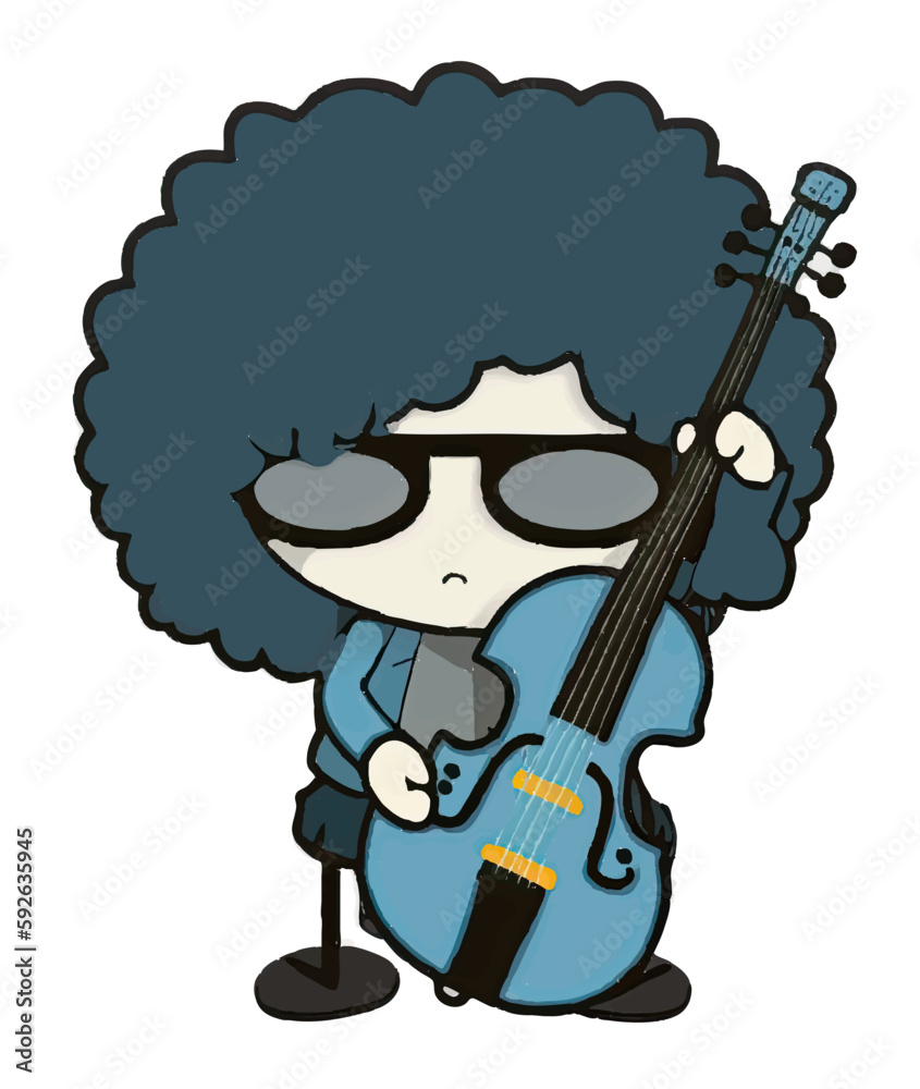 Fototapeta premium Musician vector cute sticker