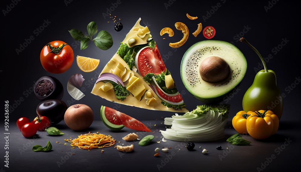 custom made wallpaper toronto digitalHealthy food concept background created with AI tools