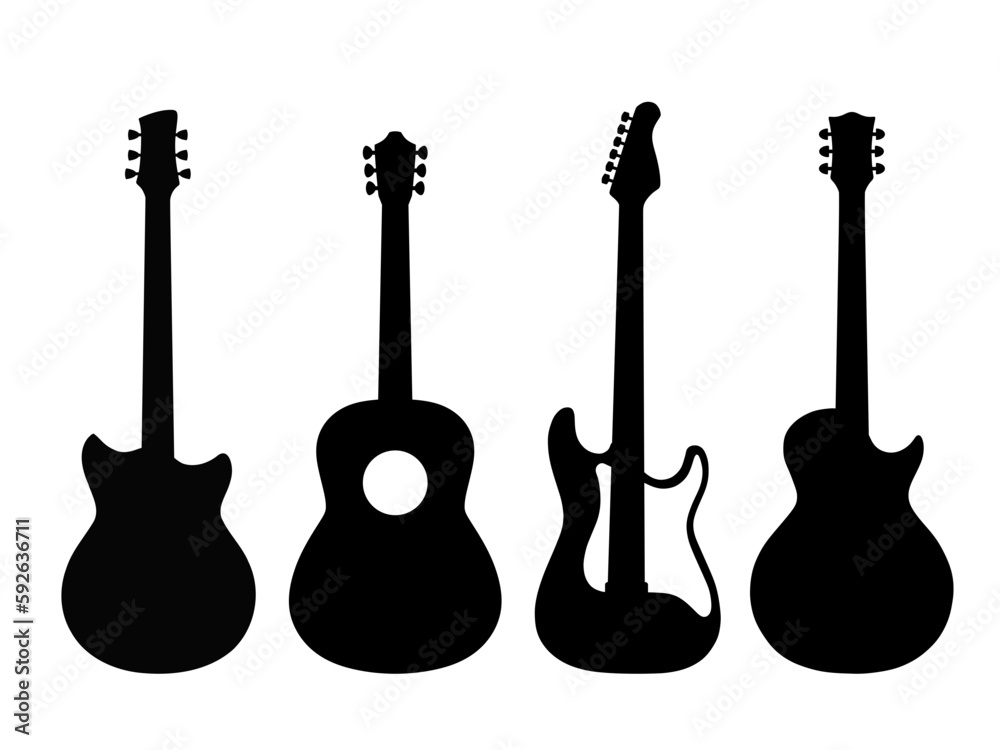 Naklejka premium Electric guitar silhouette