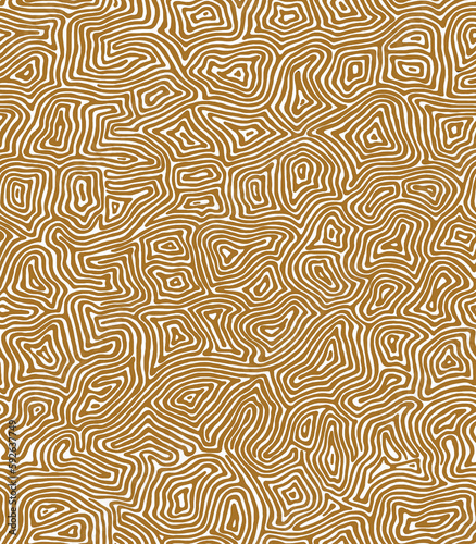 Zigzag pattern drawn with brown lines by hand, zebra coloring.Seamless pattern.