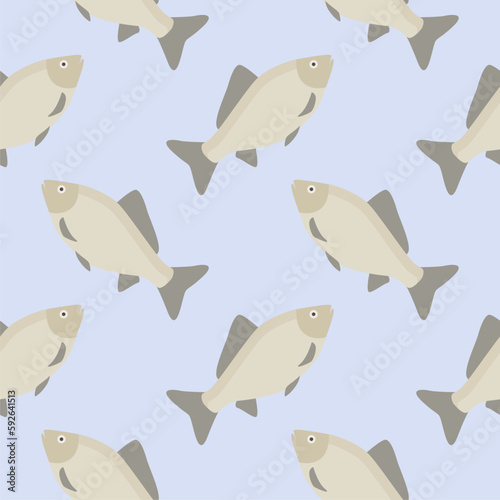 carp seamless pattern. gold fish seamless pattern vector illustration