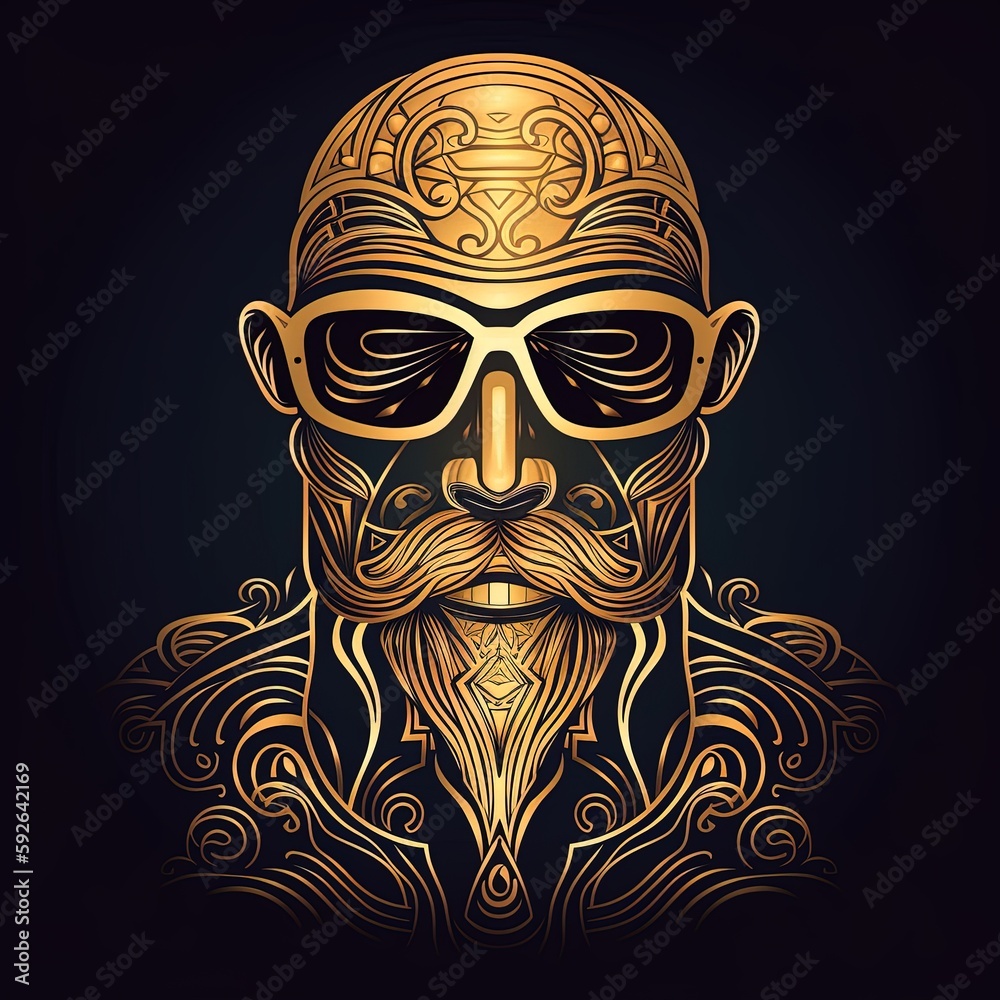 Digital art of a man face, generative ai Digital art of a man face, generative ai