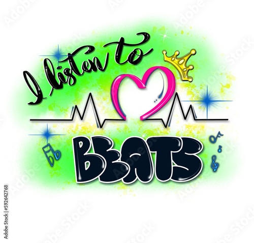 Airbrush Green Nurses fun Design, I listen to heart 