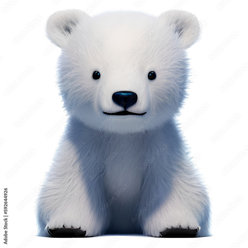 Cute Smiling Baby Polarbear sitting