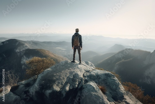 man on top of mountain © Lukas