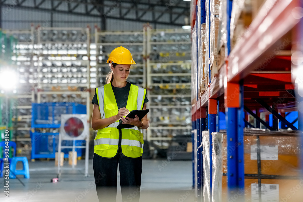 custom made wallpaper toronto digitalwoman worker or supervisor controlling stock in a warehouse.