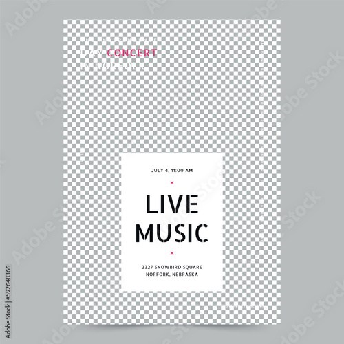 Live Music Concert Flyer Template. A clean, modern, and high-quality design of Flyer vector design. Editable and customize template flyer