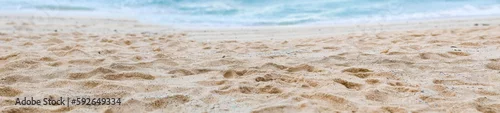 Obraz Panoramic view of sand on the beach background
