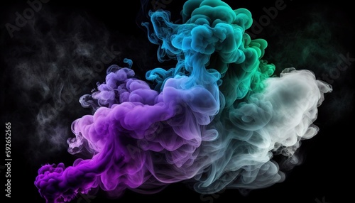 frozen abstract movement of explosion colorful liquid smoke