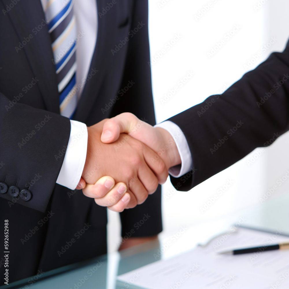 business people shaking hands, conclusion of a contract, generative ai