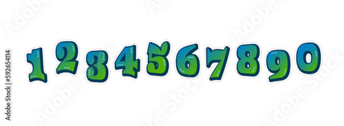 Graffiti Style Numbers Vector Set