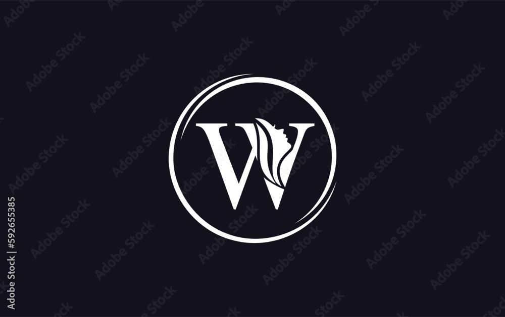 Fototapeta premium Woman beauty logo and hair spa vector design. Woman beauty salon and spa logo with vector logo letters
