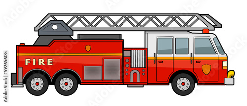 Fire engine truck - vector stock illustration.