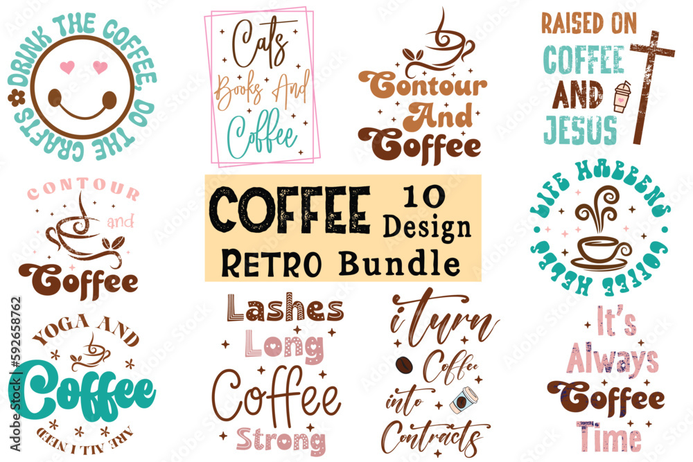 Fototapeta premium Coffee Retro Design Bundle