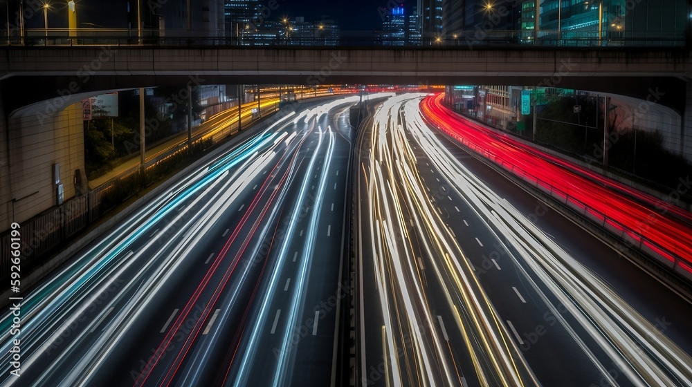 traffic at night, generative AI