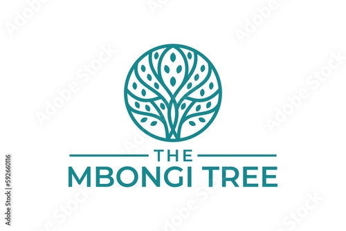 Nature tree logo design vector illustration 