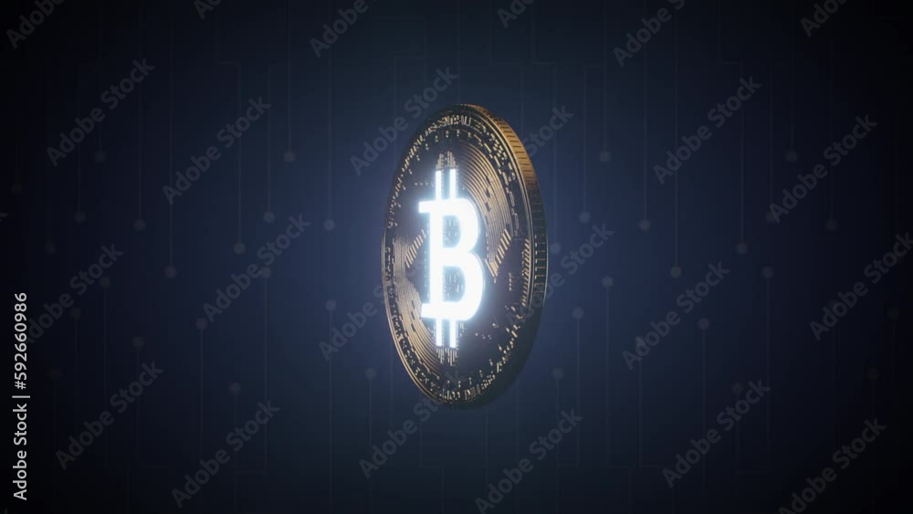 Bitcoin Coin - Looped technology blockchain crypto Background Digital Currency 