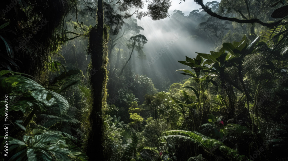 Stunning landscape of the cloud forest, Generative AI Stunning landscape of the cloud forest, Generative AI