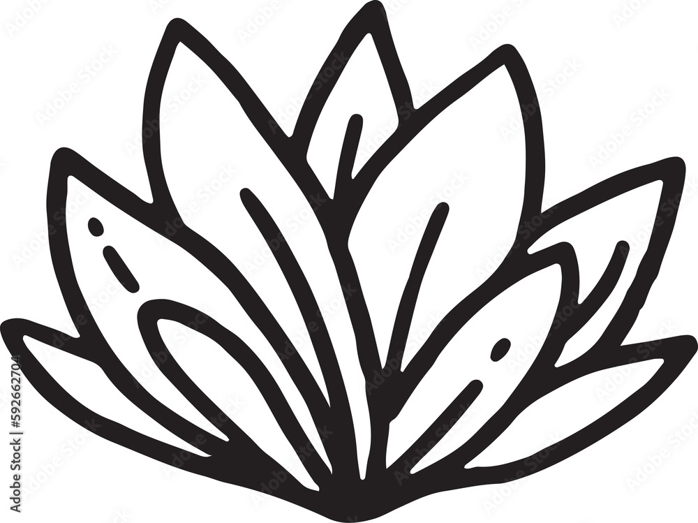 Cute plant outline doodle Cute plant outline doodle