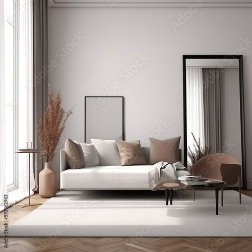 Living room mockup real estate aesthetic  Generative AI