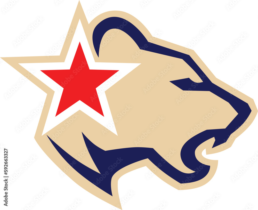 Fototapeta premium Polar Bear with a star logo.
