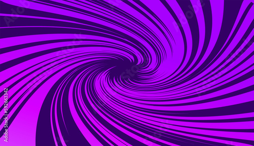 Purple background with spiral funnel lines in space.