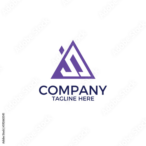 Triangle of JO logo in purple color.