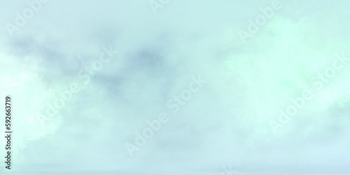 Pastel watercolor background painting in green cyan blue colors with aquarelle painted baby white cloudy wash texture. Fantasy spilled wallpaper. Funny kids dream paint design	
