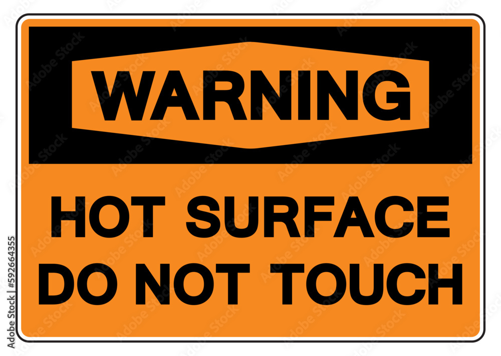 Fototapeta premium Warning Hot Surface Do Not Touch Symbol Sign,Vector Illustration, Isolate On White Background Label. EPS10