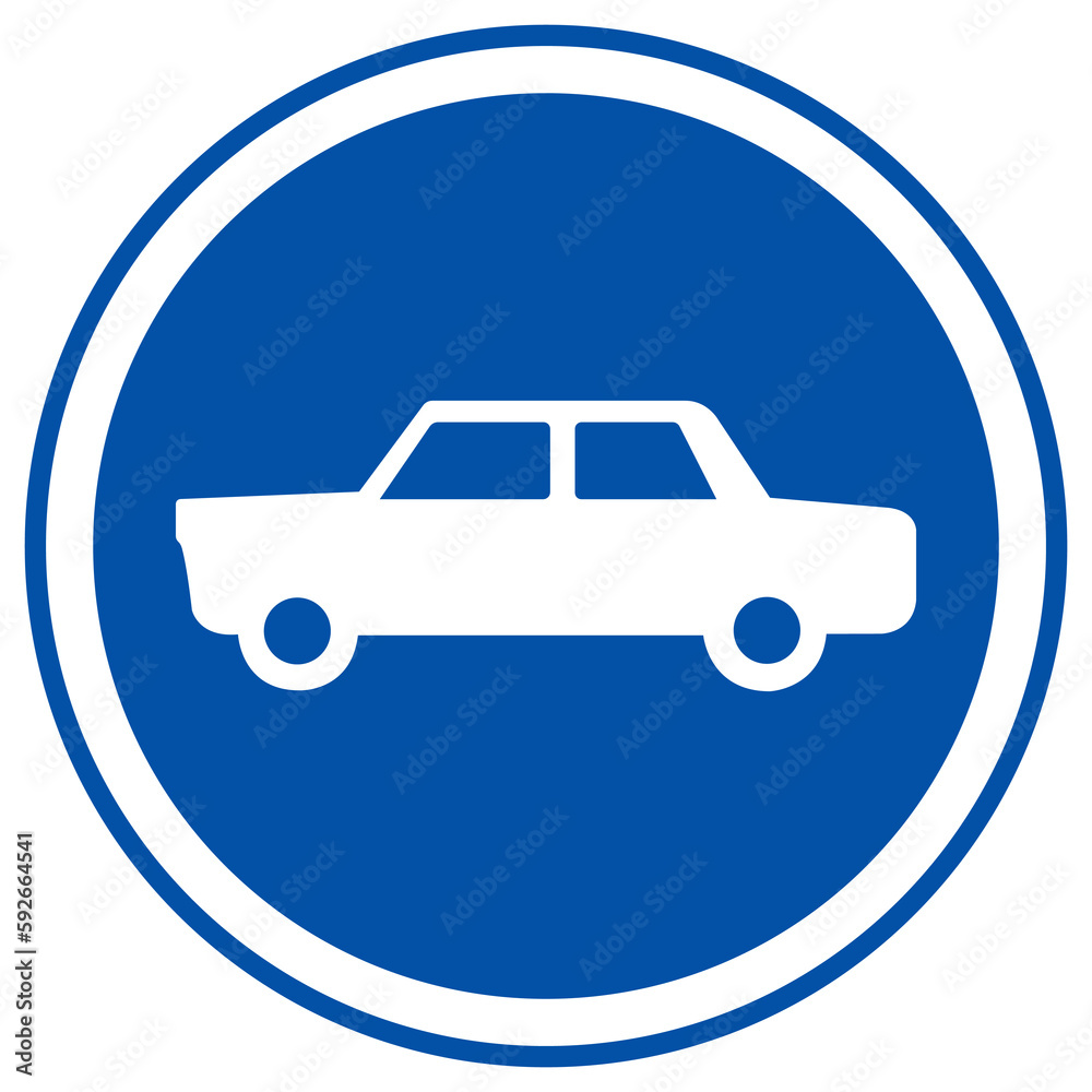 Way Of Car Traffic Road Signs, Vector Illustration, Isolate On White Background Label. EPS10 Way Of Car Traffic Road Signs, Vector Illustration, Isolate On White Background Label. EPS10