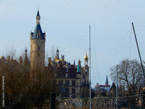 Schwerin Castle from the perspective of pier