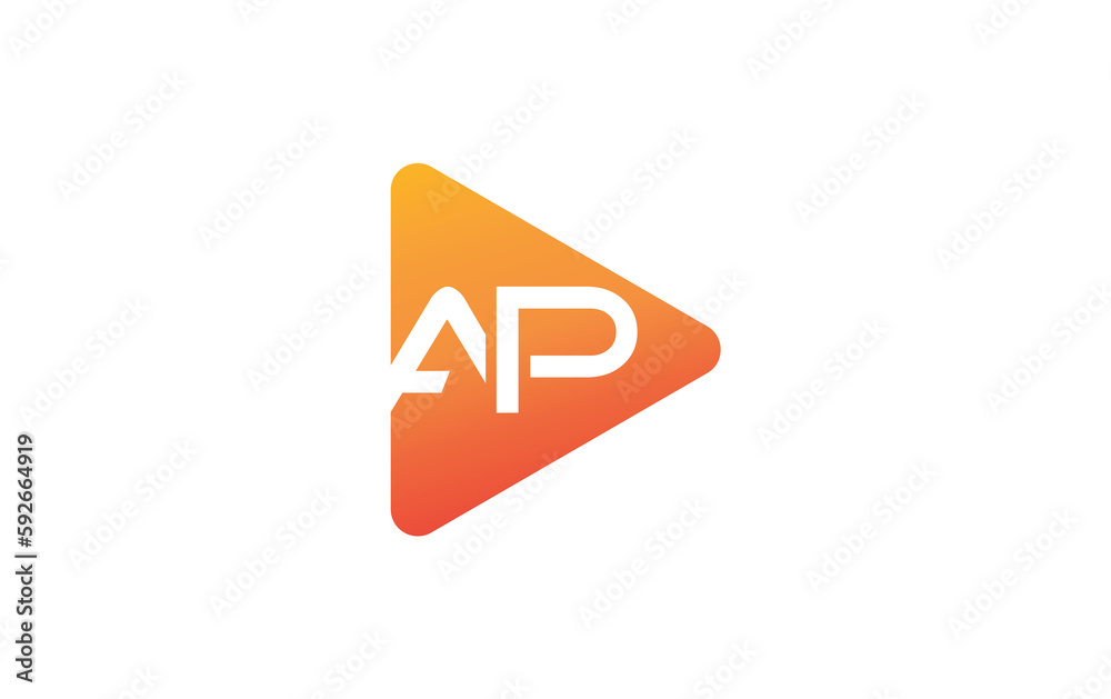 Play button icon and play button logo symbol with icon letter Play button icon and play button logo symbol with icon letter
