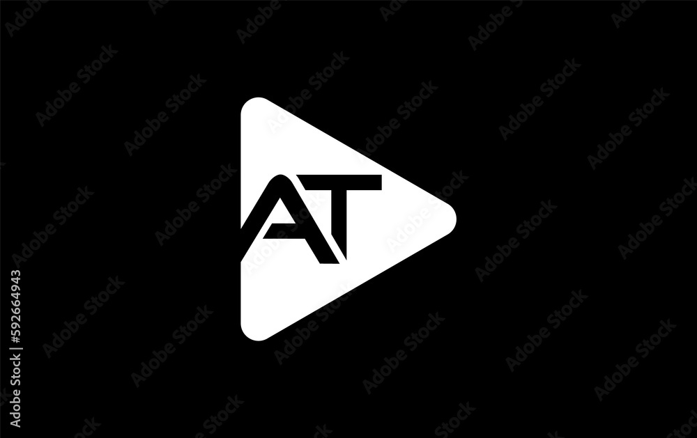 Play button icon and play button logo symbol with icon letter Play button icon and play button logo symbol with icon letter