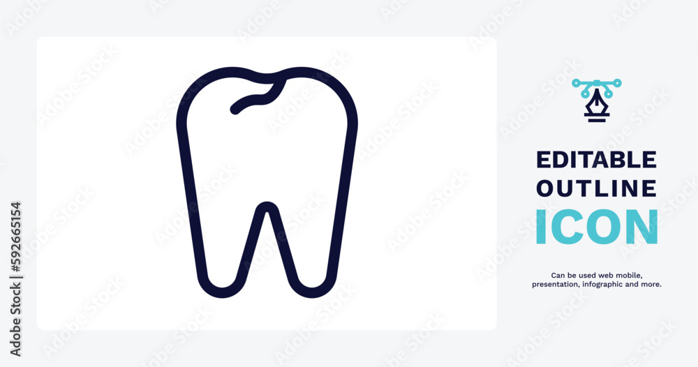 dental icon. Thin line dental icon from dental health collection. Editable dental symbol can be used web and mobile dental icon. Thin line dental icon from dental health collection. Editable dental symbol can be used web and mobile