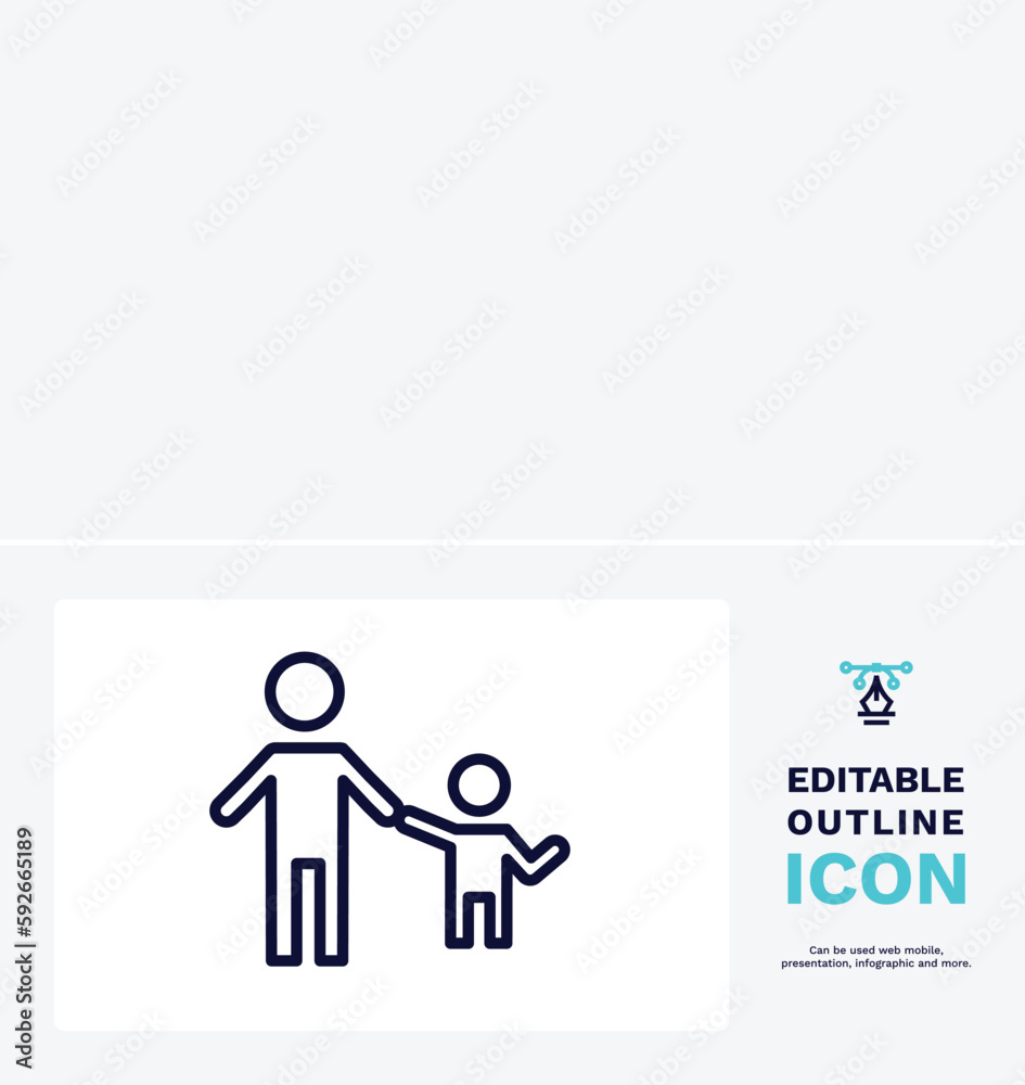 father and children icon. Thin line father and children icon from people and relation collection. Outline vector. Editable father and children symbol can be used web and mobile father and children icon. Thin line father and children icon from people and relation collection. Outline vector. Editable father and children symbol can be used web and mobile