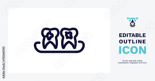 plaque icon. Thin line plaque icon from dental health collection. Editable plaque symbol can be used web and mobile