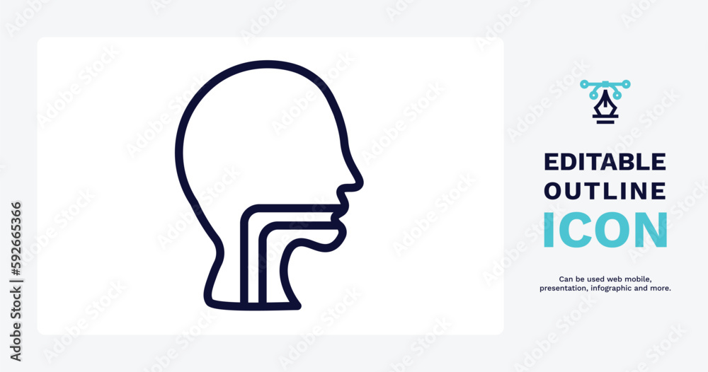 throat icon. Thin line throat icon from people and relation collection. Outline vector. Editable throat symbol can be used web and mobile throat icon. Thin line throat icon from people and relation collection. Outline vector. Editable throat symbol can be used web and mobile