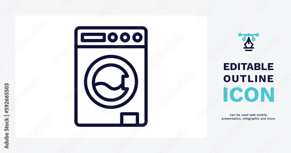 top load washer icon. Thin line top load washer icon from tools and
