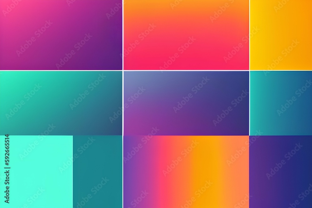 Abstract color gradient, modern blurred background and film grain texture - generative ai
