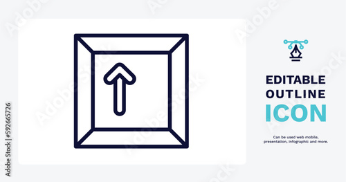 key up icon. Thin line key up icon from user interface collection. Outline vector. Editable key up symbol can be used web and mobile