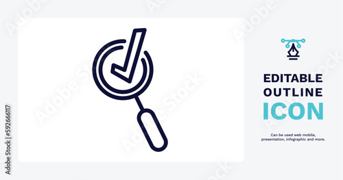inspection icon. Thin line inspection icon from delivery and logistics collection. Outline vector isolated on white background. Editable inspection symbol can be used web and mobile