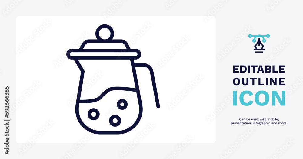 percolator icon. Thin line percolator icon from electronic device and stuff collection. Outline vector isolated on white background. Editable percolator symbol can be used web and mobile percolator icon. Thin line percolator icon from electronic device and stuff collection. Outline vector isolated on white background. Editable percolator symbol can be used web and mobile