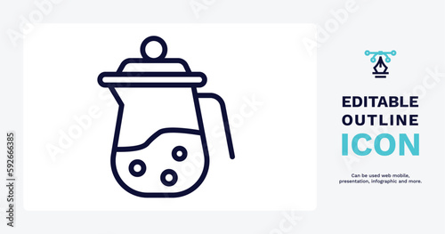 percolator icon. Thin line percolator icon from electronic device and stuff collection. Outline vector isolated on white background. Editable percolator symbol can be used web and mobile