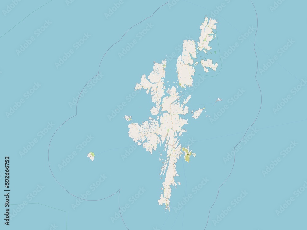 Shetland Islands, Scotland - Great Britain. OSM. No legend