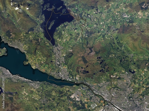 West Dunbartonshire, Scotland - Great Britain. High-res satellite. No legend © Yarr65