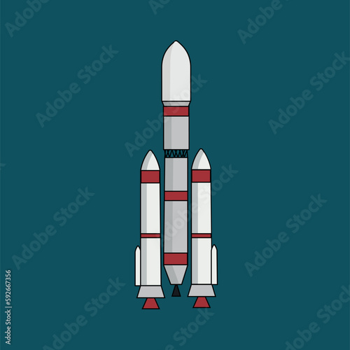 ISRO Satellite Launch Vehicle (GSLV) vector illustration | Indian Space Program
