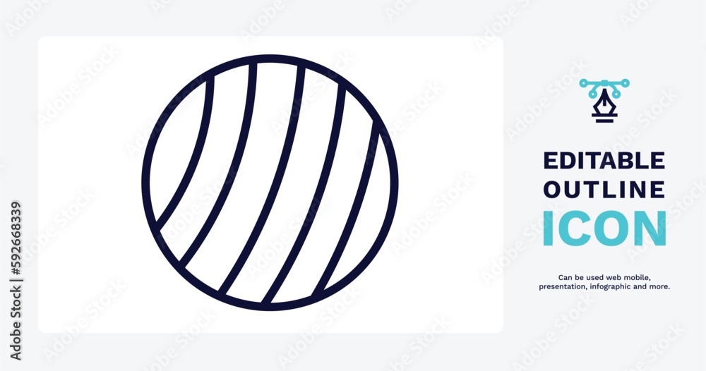 exercise ball icon. Thin line exercise ball icon from sport and games collection. Outline vector isolated on white background. Editable exercise ball symbol can be used web and mobile exercise ball icon. Thin line exercise ball icon from sport and games collection. Outline vector isolated on white background. Editable exercise ball symbol can be used web and mobile
