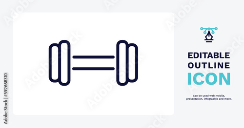gym weight icon. Thin line gym weight icon from sport and games collection. Outline vector isolated on white background. Editable gym weight symbol can be used web and mobile