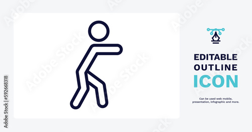 man punching icon. Thin line man punching icon from sport and games collection. Outline vector isolated on white background. Editable man punching symbol can be used web and mobile