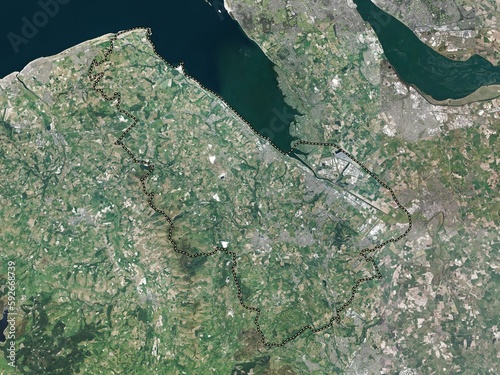 Flintshire, Wales - Great Britain. High-res satellite. No legend photo
